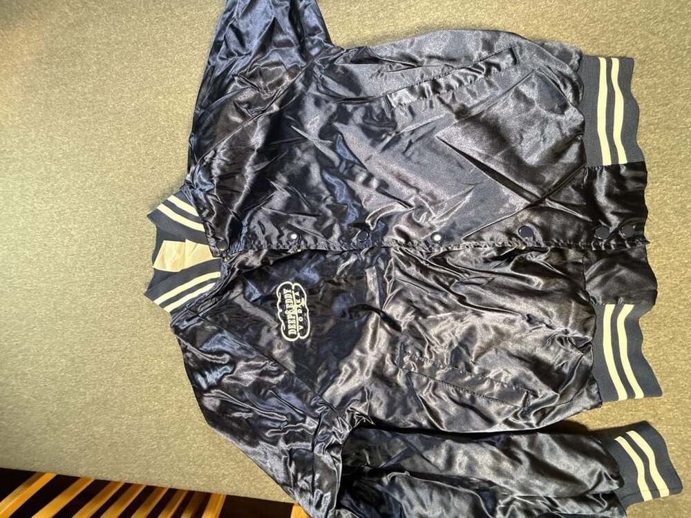 Augusta Sportswear Deep Eddy Vodka Satin Bomber Jacket Size Small Blue
